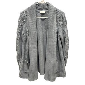 Haven Well Within Womens Chunky Knit Open Cardigan Size Medium Large Blue Casual